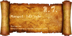 Mangol Tünde névjegykártya
